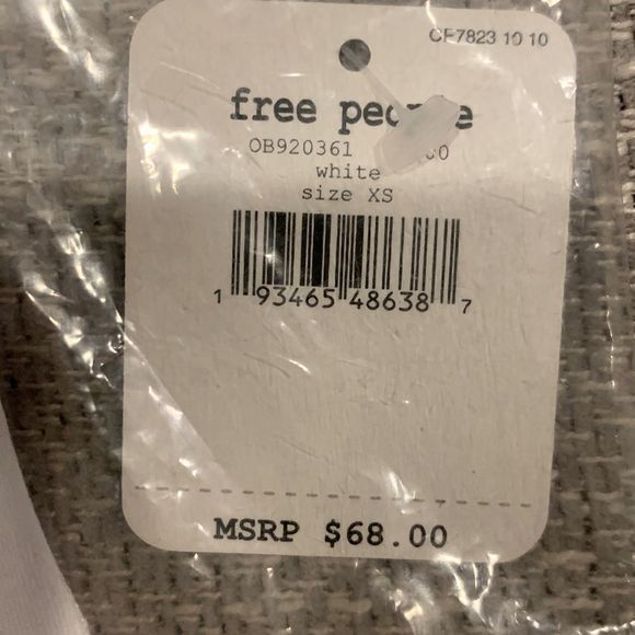 Free People High Waisted Biker Baby Shorts White - Picture 5 of 7